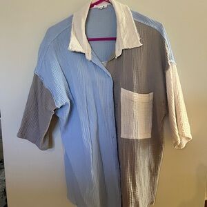 Colorblock Button-Up Shirt